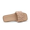 310HLcLd0EL.jpg Women's Square Open Toe Slide Sandals Cute Slip on Braided Slides Flat Sandals for Summer
