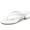 Womens Kitten Heel Sandals Round Open Toe Flip Flop Heels One Strap Slides Short Heeled Sandals for Women