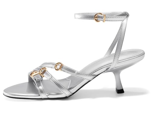 Womens Kitten Low Heels Sandals Strappy Dress Shoes Open Toe Summer Party Wedding Shoes