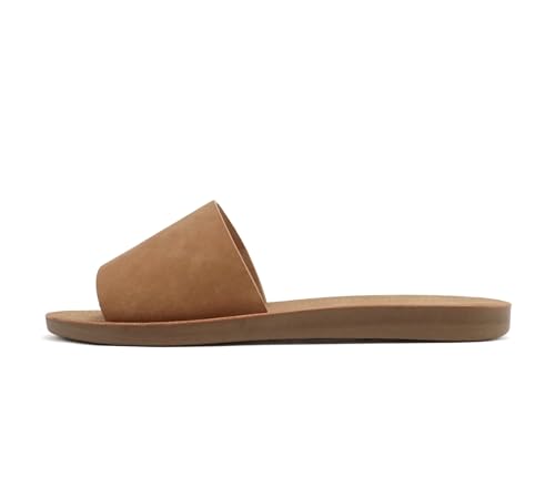 Shoes Efron-S Women Flip Flops Basic Plain Slippers Slip On Sandals Slides Casual Peep Toe Beach