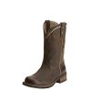 Womens Unbridled Embroidered Round Toe Casual Boots Mid Calf Low Heel 1-2" - Brown