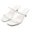 Kitten Heels for Women ?C Low Heels, Slip-On Open Toe Heeled Mules with 2 Straps, Dressy Short Heeled Sandals for Wedding, Party