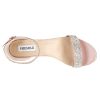 Sparkly Sandals Women Rhinestone Heels Wedding Shoes for Bride Low Block Strappy Heels Gold Glitter