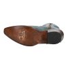 Womens Ld Floral Embroidered Snip Toe Zippered Casual Boots Ankle Mid Heel 2-3" - Blue