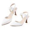 Women's Slingback Kitten Heels Pointed Closed Toe Low Stiletto Heels Dress Pumps Shoes for Women Comfortable Low Heeled Sandals