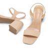 Women's Chunky Block Low Heels Open Toe Ankle Strap Heeled Sandals Comfortable Square Toe Wedding Party Dress Pump Shoes