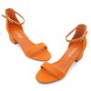 Women??s Low Heels ?C Open Toe Chunky Block Heeled Sandals with Ankle Strap | Comfortable Dressy Short Heels for Prom, Wedding,