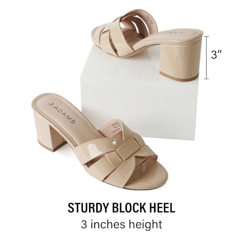 Nori Mules for Women - Leather Slip On Heeled Sandals