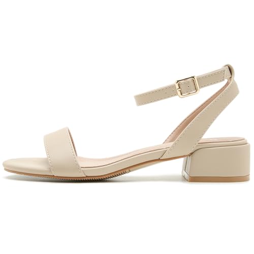 Women's Open Toe Ankle Strap Low Block Chunky Heels Sandals Party Dress Summer Shoes
