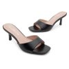 Women's Low Heels Stiletto Heeled Slides, Open Toe One Band Slip-On Heeled Mules ?C Dressy Heeled Sandals for Prom, Party Wedding