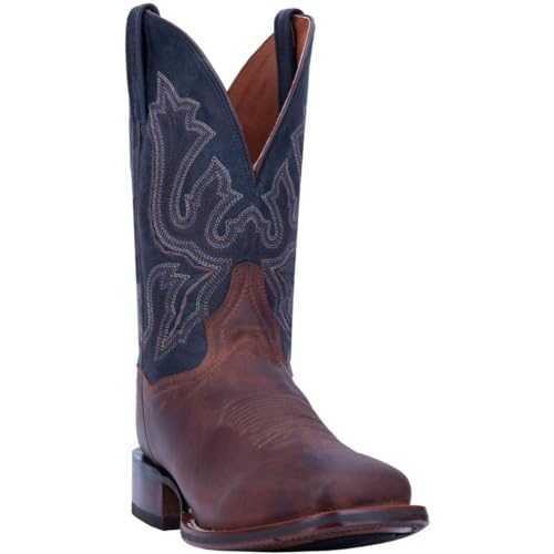 31p9mSacvL.jpg Mens Winslow Embroidered Square Toe Casual Boots Mid Calf - Blue, Brown
