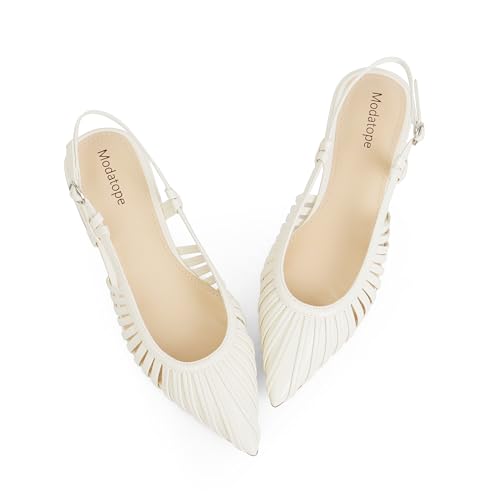 Slingback Flats for Women Pointed Toe Ballet Flats Classic Low Heel Sandals Dress Shoes