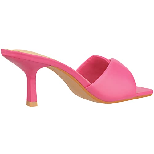 Women??s Low Heel Mules Open Square Toe Slip On Comfortable Cushion Heeled Sandals