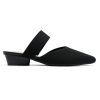 Pointed Toe Mules for Women Chunky Low Heeled Sandals Breathable Backless Mesh Knit Slip on Loafers