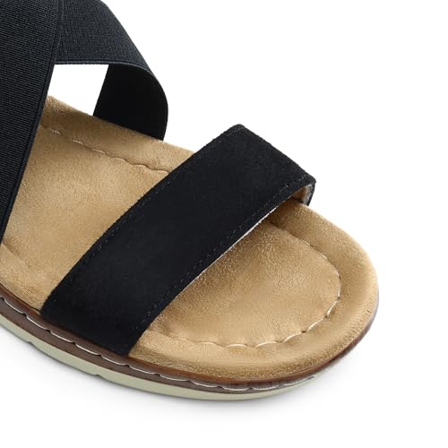 Women's Summer Dressy Low Wedge Heels Comfortable Slip on Casual Flat Sandals for Walking Vacation