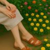 Voyage Cutout Strap Slides for Women, Slip On Summer Flats, Trendy Footwear, Comfortable Vacation Style Sandals for Women 2025