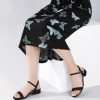 Women Nude Black White Sandals for Women Low Heel 1 Inch Dressy Sandal Ankle Strap Open Toe Block Short Heeled Summer Classic