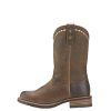 Womens Unbridled Embroidered Round Toe Casual Boots Mid Calf Low Heel 1-2" - Brown