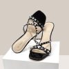 Womens Heels Square Toe Heeled Sandals for Women Low Kitten Heels Sandals Open Toe Slip on Mule for Party Wedding Dress Shoes