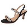 Womens Heels Sandals Sparkly Dress Shoes Low Kitten Heel Rhinestone Bride Wedding Shoes Black Silver Gold White