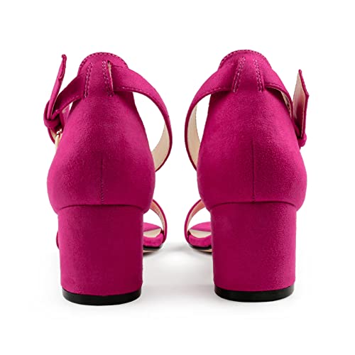 Women's Chunky Low Heels Ankle Strap Open Toe Block Heel Sandals