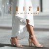 Women's Candie-MI Peep Toe Low Block Heels Sandals Ankle Strap Comfy Chunky Wedding Dress Shoes