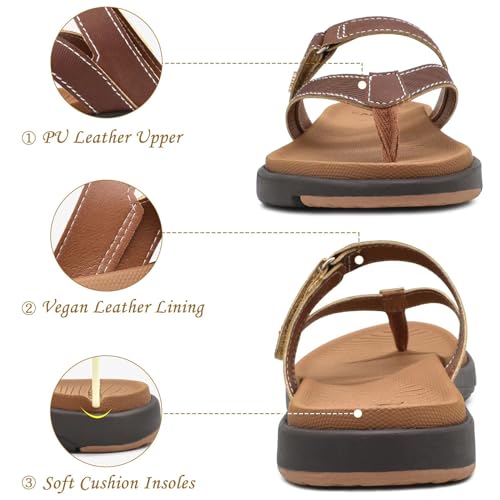 Womens Fashion Orthotic Flip Flops Ladies Slip On Lightweight Athletic Yoga Mat Cushion Thong Sandals With Comfortable Plantar