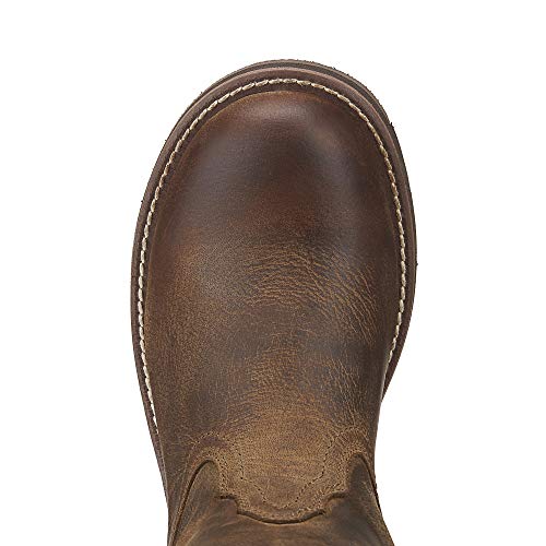 Womens Unbridled Embroidered Round Toe Casual Boots Mid Calf Low Heel 1-2" - Brown