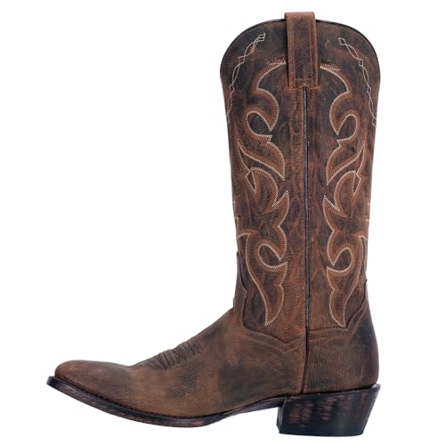 41YkgG2kH0L.jpg Mens Renegade Embroidered Round Toe Casual Boots Mid Calf - Brown