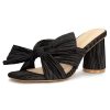41Z42SNRtCL.jpg Women's Bow Kitten Heels Block Low Heeled Sandals Square Open Toe Wedding Shoes