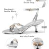 Womens Kitten Low Heels Sandals Strappy Dress Shoes Open Toe Summer Party Wedding Shoes
