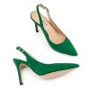 Womens Slingback High Heels Stiletto Pointed Closed Toe Pumps