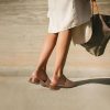 Women's Block Kitten Heels Slide Mule Sandals Square Open Toe Shoes