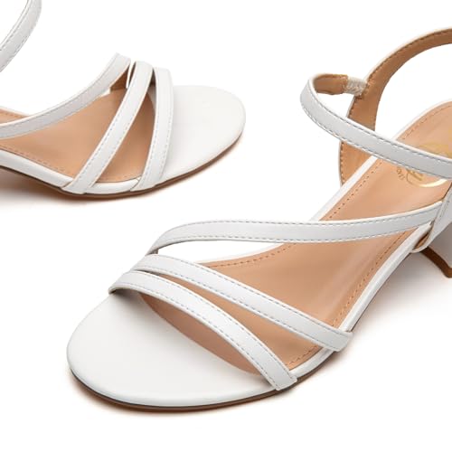 Strappy Heels for Women, Sandals Women Dressy, 2.16 inch Low Block Heels for Women