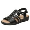 Womens Sandals Flats Comfort Leather Walking Orthopedic Sandals Casual Summer Shoes with Arch Support for Dressy Beach Hiking