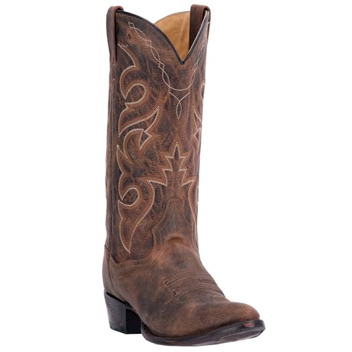 41qudaXLIL.jpg Mens Renegade Embroidered Round Toe Casual Boots Mid Calf - Brown