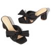 41s0BweaPOL.jpg Women's Bow Kitten Heels Block Low Heeled Sandals Square Open Toe Wedding Shoes