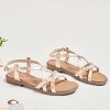 Women's Flat Slide Sandals-Adjustable Double Elastic Bands,Crossover Straps,Fashion Casual Summer Flat Sandals.