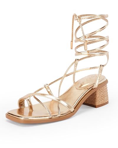 Womens Strappy Heels Thong Gladiator Flat Sandals Dressy Summer Low Chunky Block Heeled Roman Shoes