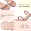 41yBq03GxL.jpg Women's Square Open Toe Heeled Sandals Two Strap Mules Slip On Block Chunky Mid Heels Sandals