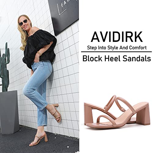 51c5fLKuIuL.jpg Women's Square Open Toe Heeled Sandals Two Strap Mules Slip On Block Chunky Mid Heels Sandals