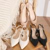Slingback Flats for Women Pointed Toe Ballet Flats Classic Low Heel Sandals Dress Shoes