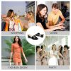 Women's Square Toe Heeled Sandals Low Chunky Heel Comfortable Dress Heels Slip on Casual Pumps Shoes